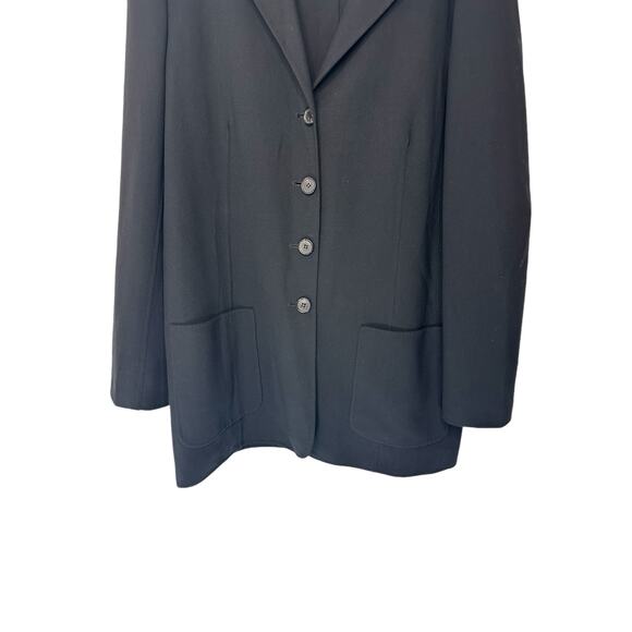 Michael Kors Black Business Career Office Work Wool Blend Blazer Size 14 - Picture 3 of 13